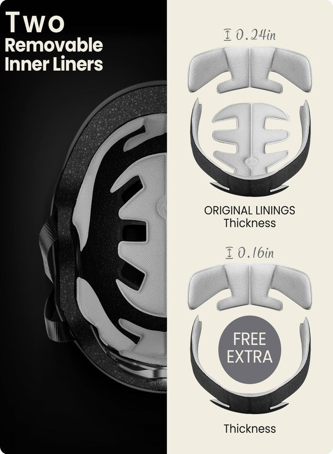 OutdoorMaster Skateboard Cycling Helmet - Two Removable Liners Ventilation Multi-Sport Scooter Roller Skate Inline Skating for Kids, Youth & Adults - XL - Black - Image 3